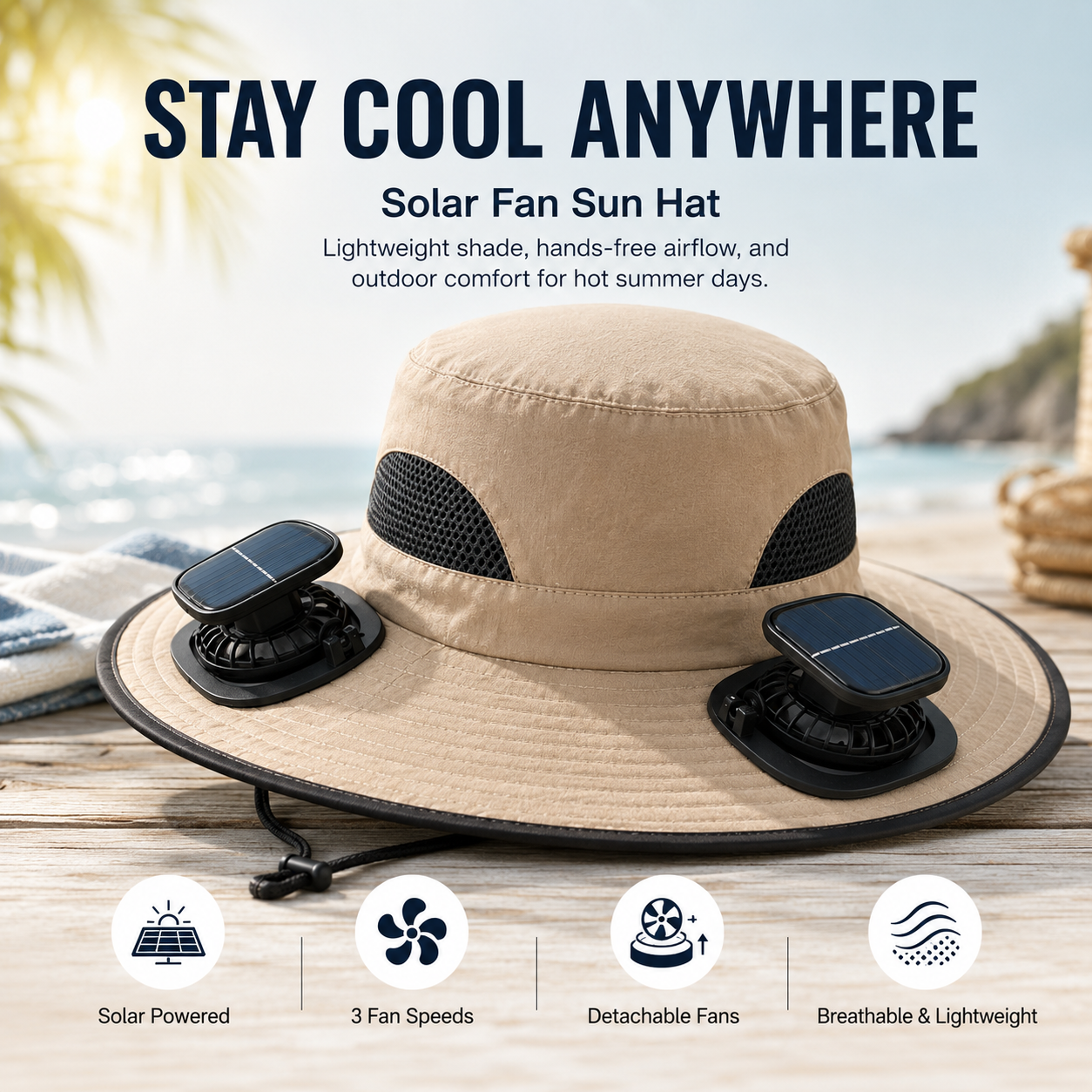 The BreezeBrim™ — Stay Cool Without Lifting a Finger