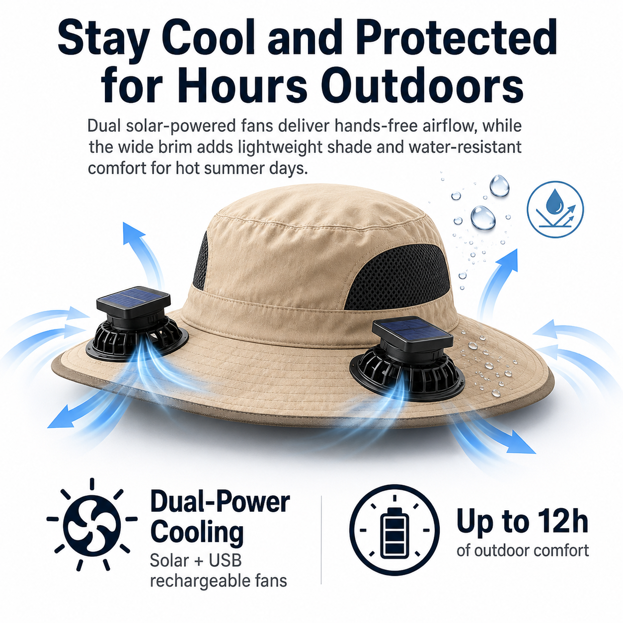 The BreezeBrim™ — Stay Cool Without Lifting a Finger